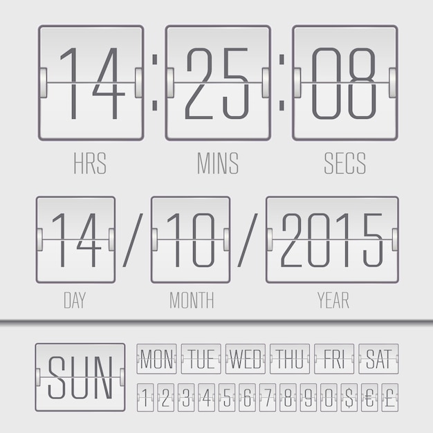 Temps De Semaine Numérique Analogique à Tableau De Bord Noir
