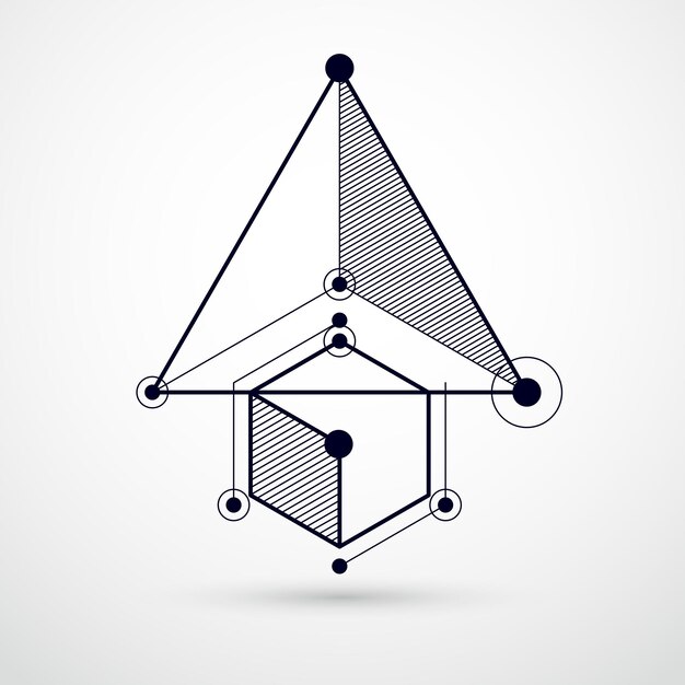 Tendance motif géométrique isométrique fond noir et blanc avec des blocs et des cubes lumineux. Le plan technique peut être utilisé dans la conception Web et comme fond d'écran ou arrière-plan. Arrière-plan parfait pour les dessins