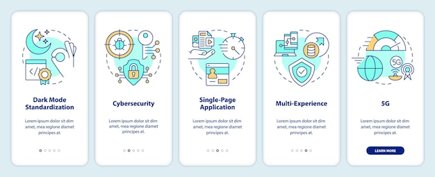 Tendances en matière d'écran d'application mobile d'intégration de développement de sites Web