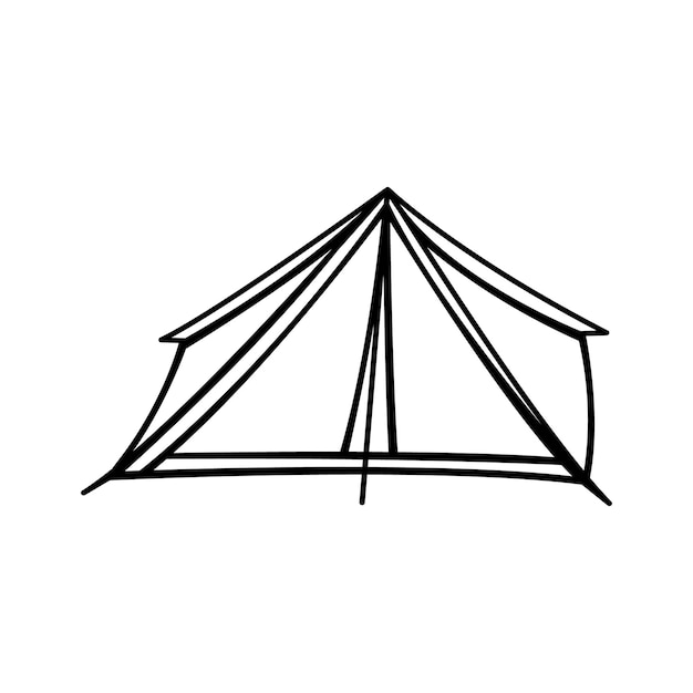 Tente de camping isolée sur fond blanc Tente de camping randonnée écotourisme