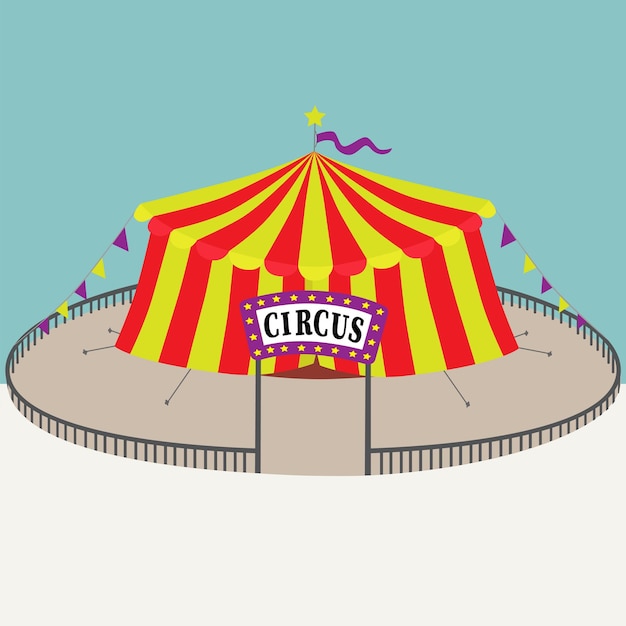 Une Tente De Cirque Dans Un Parc Illustration Vectorielle