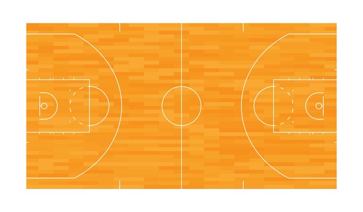 Vecteur terrain de basket terrain de parquet en bois pour basket
