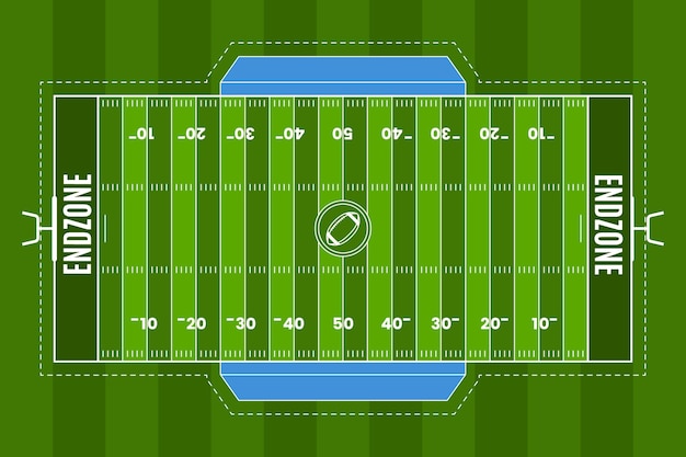 Vecteur terrain de football américain design plat