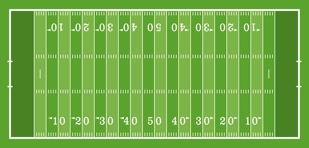 Terrain De Football Américain Avec Illustration Vectorielle Ligne Vue De Dessus