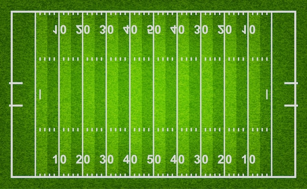 Terrain de football américain avec texture d'herbe.