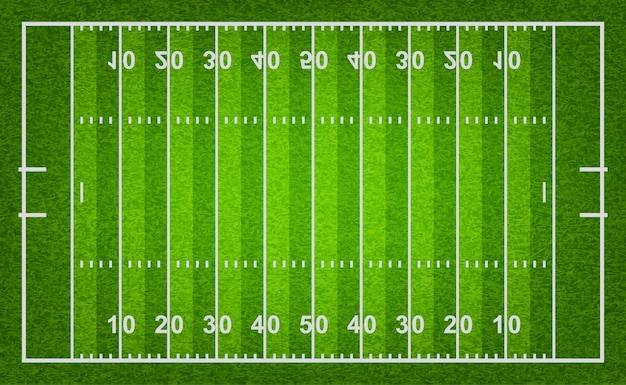 Terrain De Football Américain Avec Texture D'herbe.