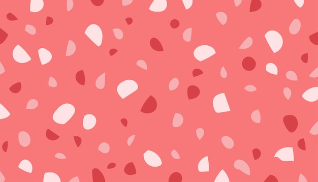 Terrazzo Fond Rouge Rose Abstrait Illustration Vectorielle Simple