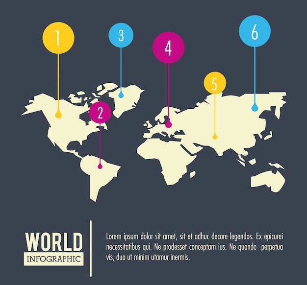 Vecteur terre monde infographique