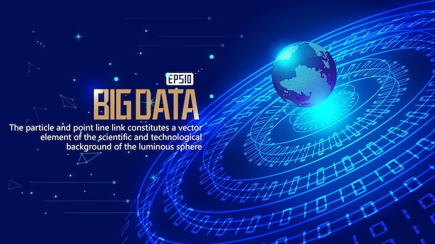 Terre numérique 3d 01 ouverture lumineuse numérique composition réseau mondial big data abstract backgrou