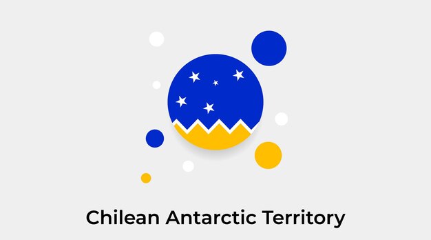 Territoire Antarctique Chilien Drapeau Bulle Cercle Forme Ronde Icône Illustration Vectorielle