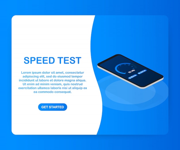 Test De Vitesse Sur Smartphone. Compteur De Vitesse Internet Speed. Temps De Chargement De La Vitesse Du Site Web. .