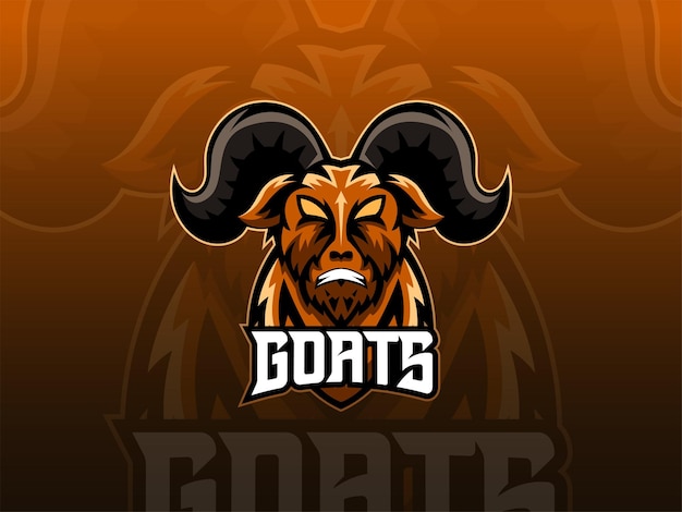 Vecteur tête de angry goat esport logo vector