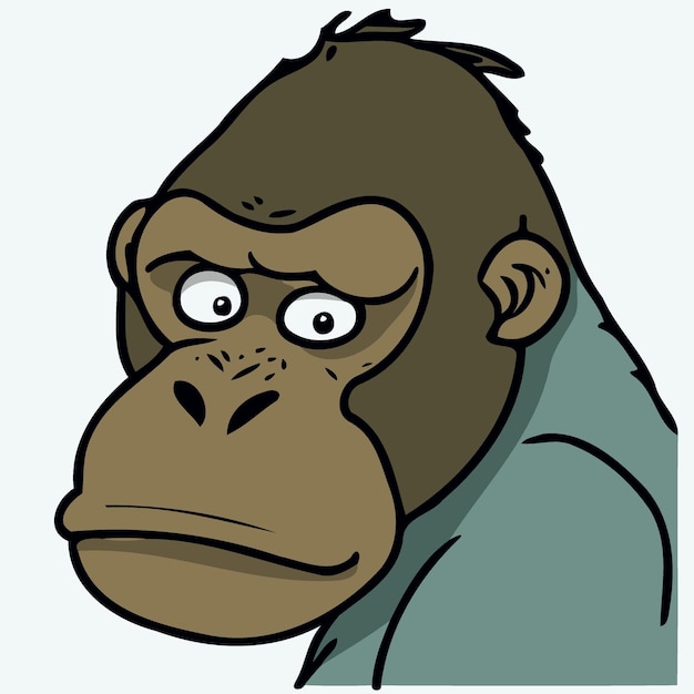 Vecteur tête d'animal gorille primate mammifère