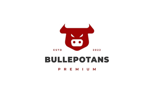 Tête Buffalo Logo Design Illustration Vectorielle