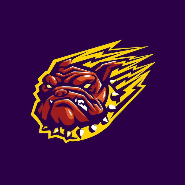 TÊTE DE BULLDOG MASCOTTE ESPORT LOGO SPORT