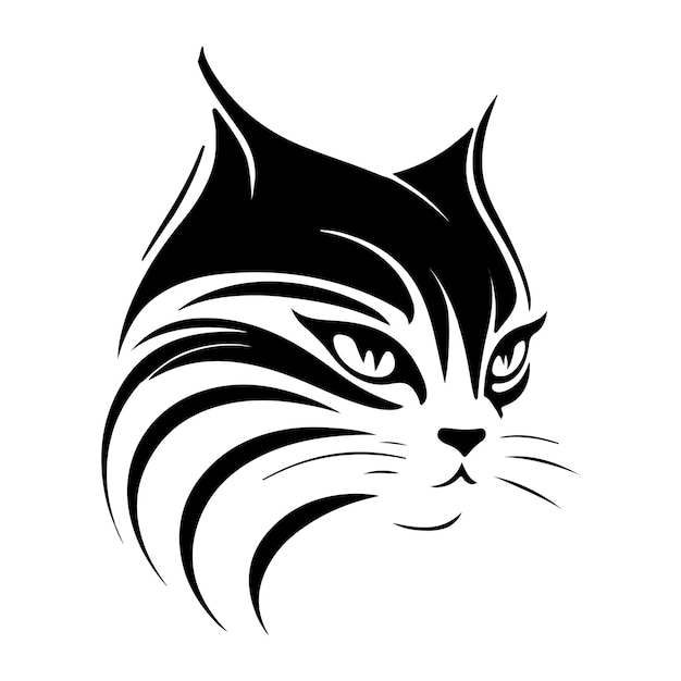 Tête de chat stylisée simple pour la conception de logo