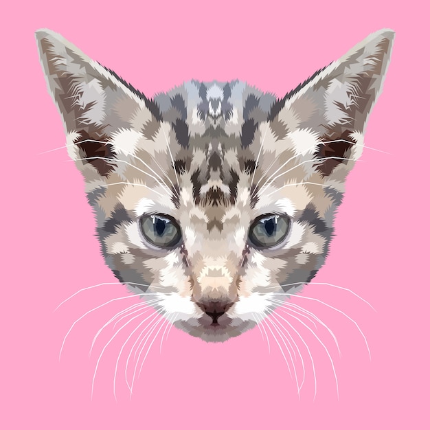 Tête de chaton sur le style de l&#39;art géométrique