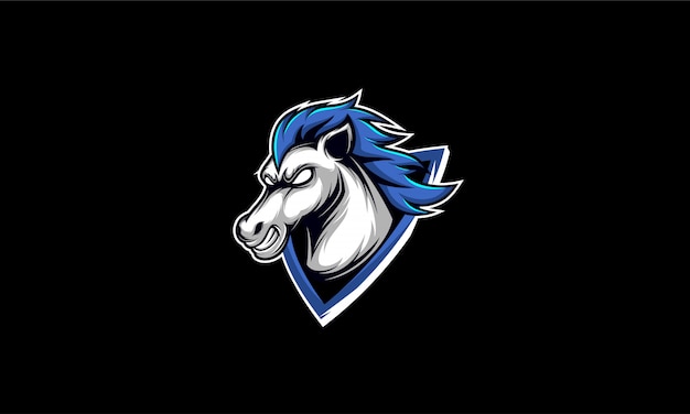 Vecteur tête de cheval jeu de logo esport