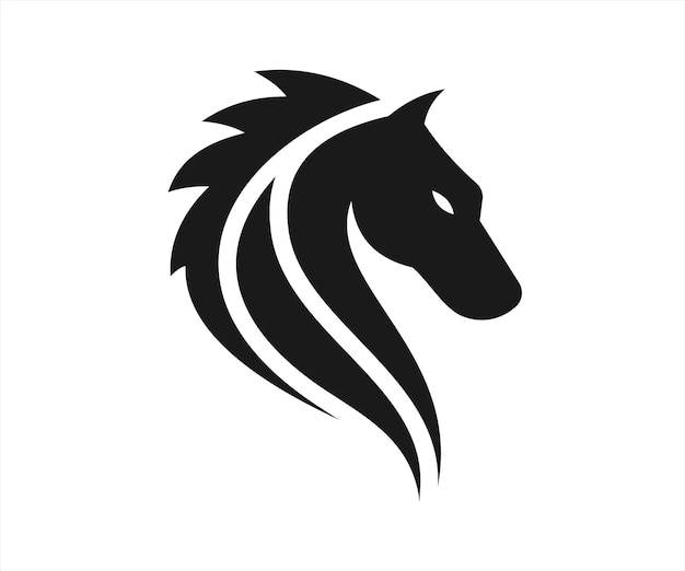 Tête De Cheval Logo Design Illustration Vectorielle