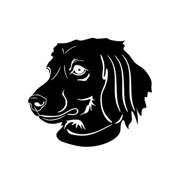 Vecteur tête de chien mignon amour 49 logo silhouette fait main