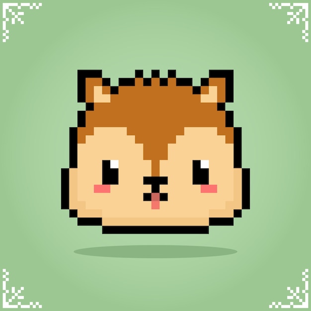 Tête De Chipmunk Dans L'art Pixel 8 Bits Animaux Pour Les Actifs Du Jeu Dans L'illustration Vectorielle