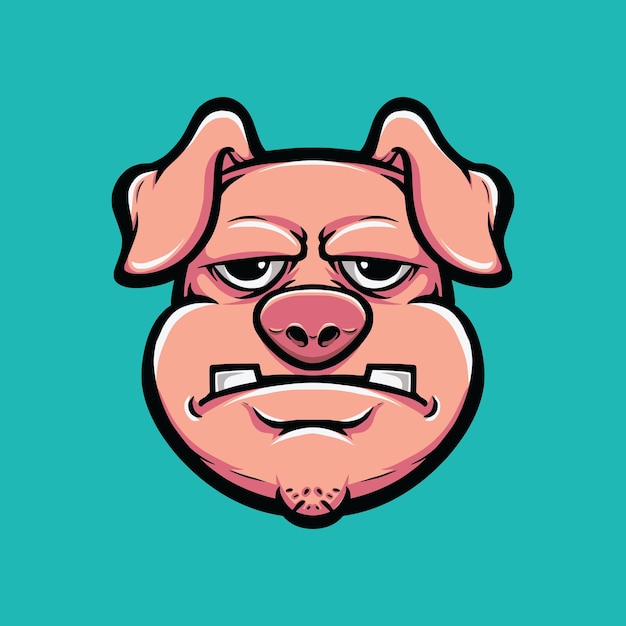 Tête De Cochon Dessin Animé Logo Vecteur Jpg