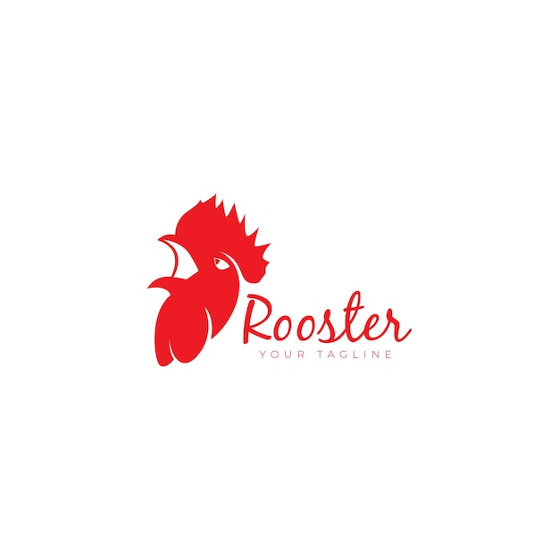 Tête De Coq Qui Chante Logo Vecteur Icône Symbole Illustration Design Minimaliste