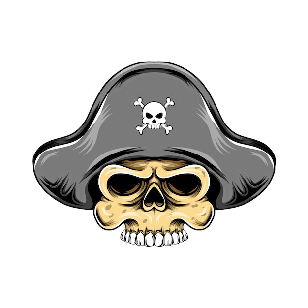 Tête De Crâne De Pirates Avec Le Chapeau De Pirates Pour L'inspiration Du Logo Du Grand Navire