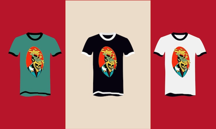 Vecteur tête crâne vecteur t shirt design plat