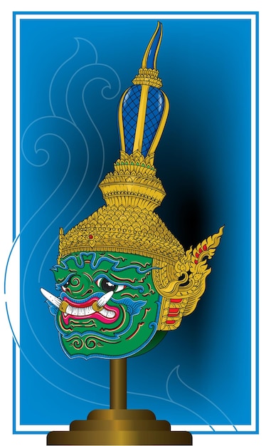 Vecteur tête de dragon art khmer thaïlandais