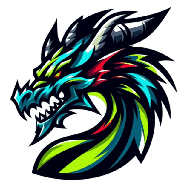 tête de dragon dans le style vectoriel adapté à un design de logo modifiable