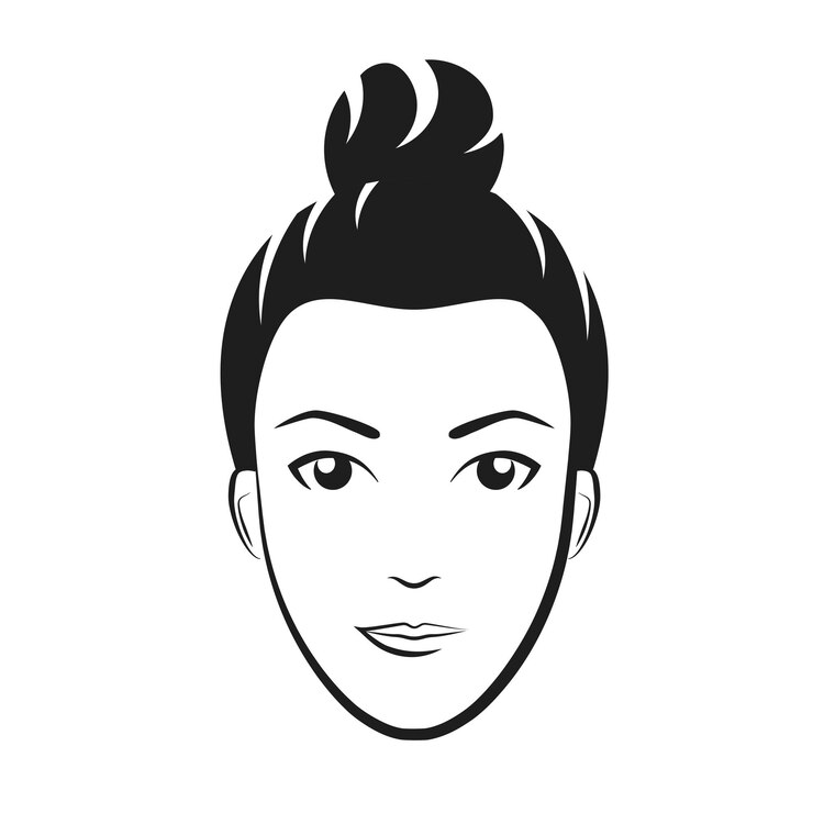 Vecteur la tête d'une femme avec un pain