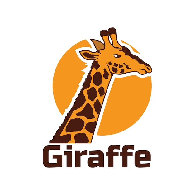 Vecteur une tête de girafe avec le mot girafe dessus