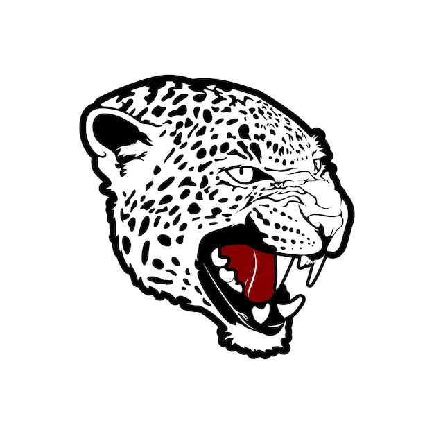 Vecteur tête de guépard rugissant vector tête de panthère léopard tigre jaguar puma design inspiration