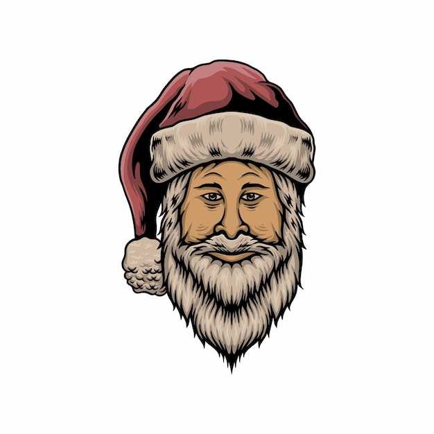 Tête D'homme Illustration Vectorielle De Noël