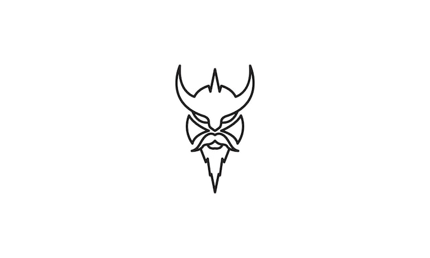 Tête De Ligne Viking Logo Vecteur Symbole Icône Design Illustration Graphique