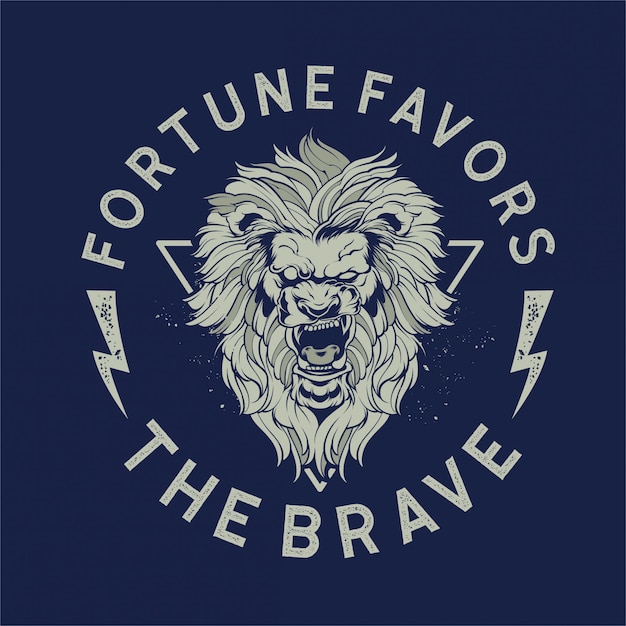 tête de lion courageux