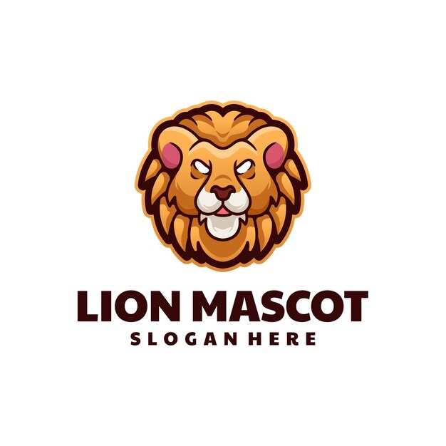 La Tête De Lion Est Un Dessin Animé De Logo.