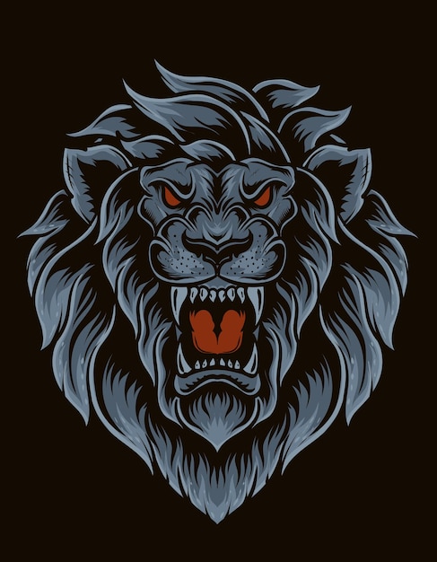 Tête de lion isolé illustration