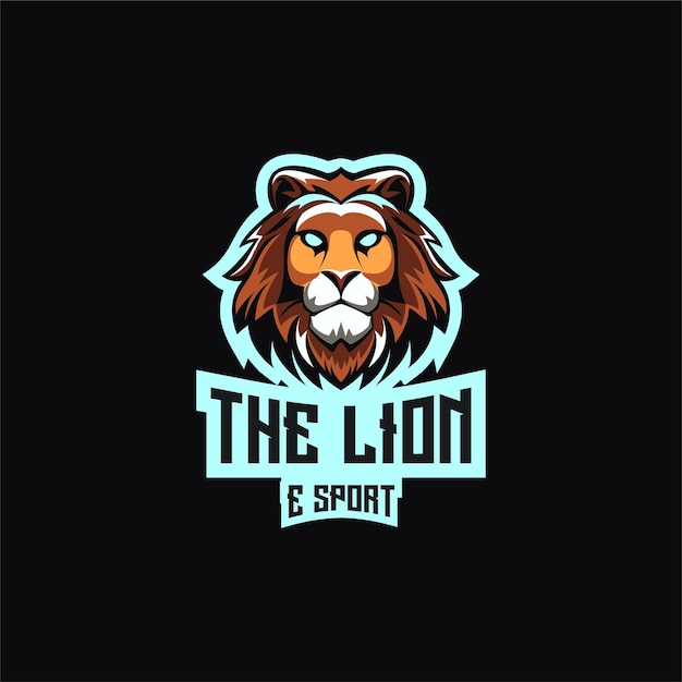 Tête De Lion Logo Mascotte Illustration Vectorielle