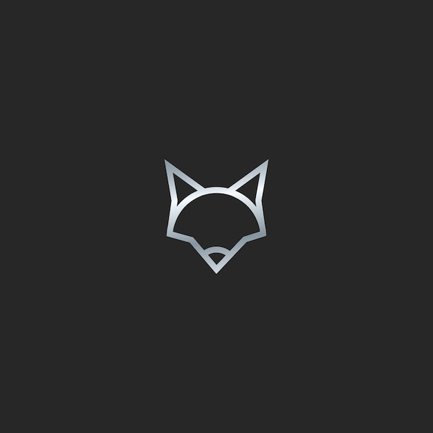 Tête De Loup Argenté Abstrait Visage Logo Vecteur Ligne Art Icône Modèle