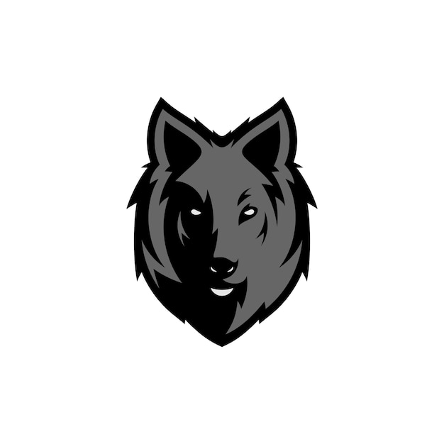 Tête De Loup Illustration Logo Design Wolf Mascotte Vector Art Image Frontale Symétrique Du Loup à La Recherche De Dangereux