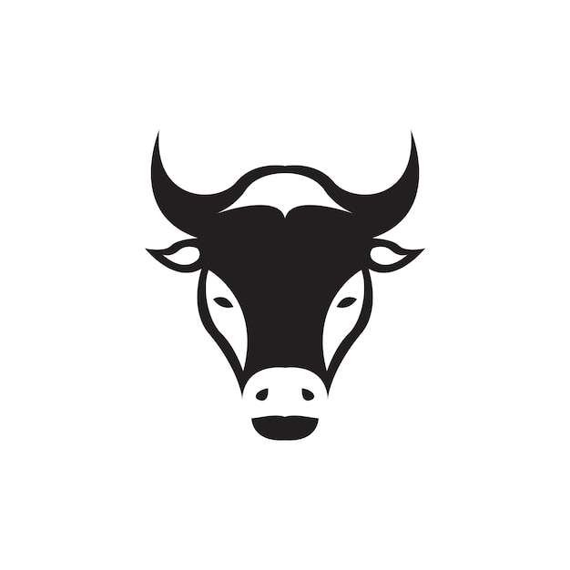 Tête Noire Vache Simple Logo Design Vecteur Symbole Graphique Icône Signe Illustration Idée Créative