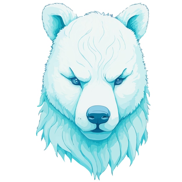 Une Tête D'ours Polaire Avec Un Fond Bleu
