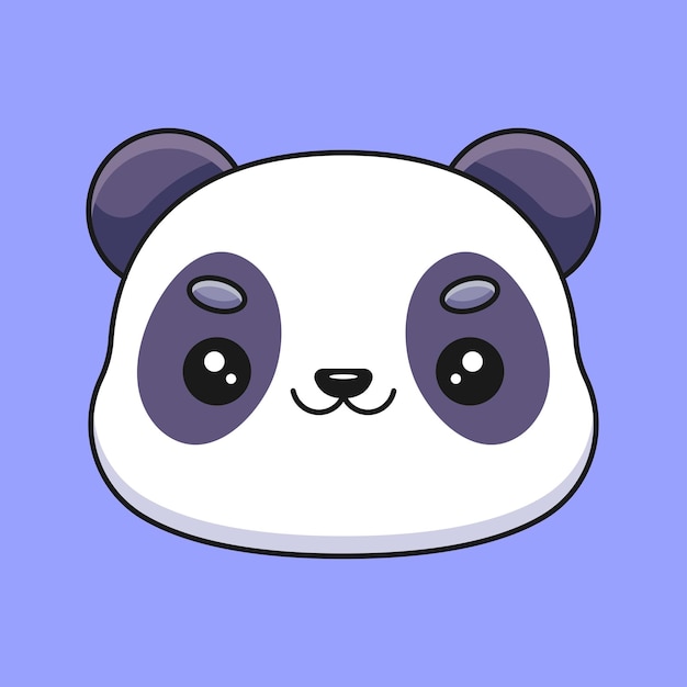 Vecteur tête de panda mignon dessin animé mascotte doodle art dessiné à la main contour concept vecteur kawaii icône illustration