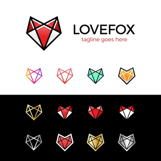 Tête De Renard De Logo De Fox D'amour De Ligne.