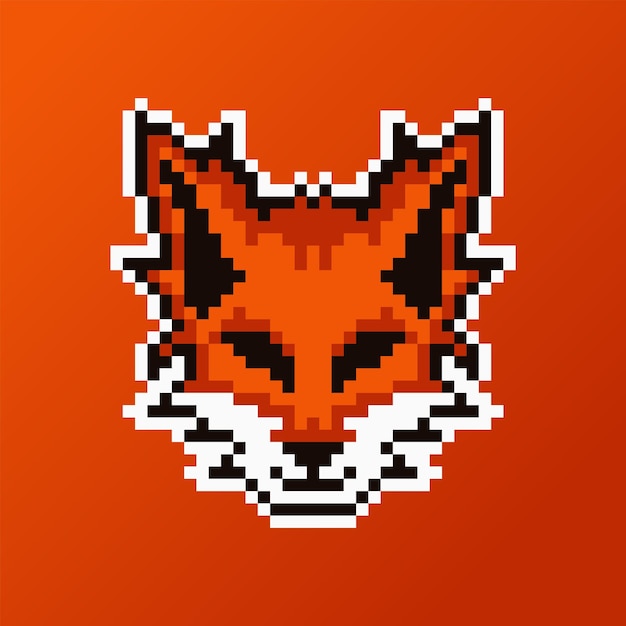 Tête De Renard Pixel Art Design