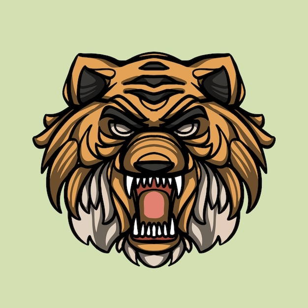 Tête De Tigre En Colère Illustration Vectorielle