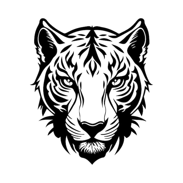 Vecteur une tête de tigre avec un motif noir et blanc.