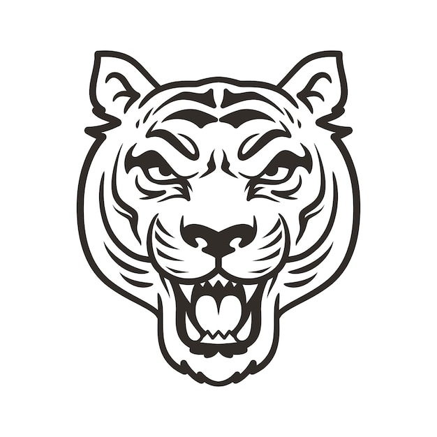 Vecteur tête de tigre vector illustration mascotte graphique